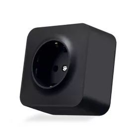   Surface-mounted single Schuko socket IP20 mate black VIDEX BINERA