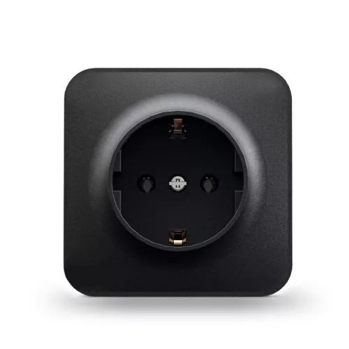 Surface-mounted single Schuko socket IP20 mate black VIDEX BINERA