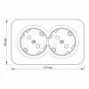 Surface-mounted double Schuko socket IP20 mate black VIDEX BINERA