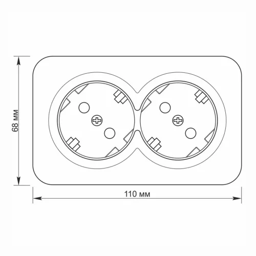 Surface-mounted double Schuko socket IP20 mate black VIDEX BINERA