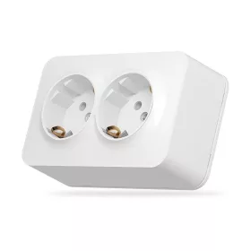 Surface-mounted double Schuko socket IP20 white VIDEX BINERA