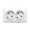 Surface-mounted double Schuko socket IP20 white VIDEX BINERA