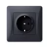 Single schuko socket black graphite VIDEX BINERA