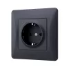 Single schuko socket black graphite VIDEX BINERA