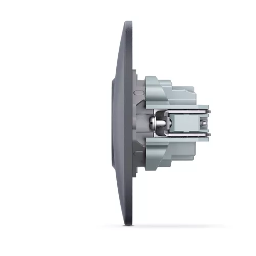 Single schuko socket black graphite VIDEX BINERA