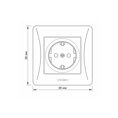 Single schuko socket black graphite VIDEX BINERA