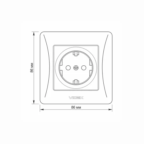 Single schuko socket white VIDEX BINERA