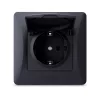 Single schuko socket with cover black graphite VIDEX BINERA
