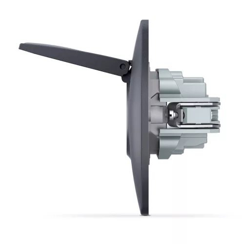 Single schuko socket with cover black graphite VIDEX BINERA