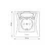 Single schuko socket with cover black graphite VIDEX BINERA