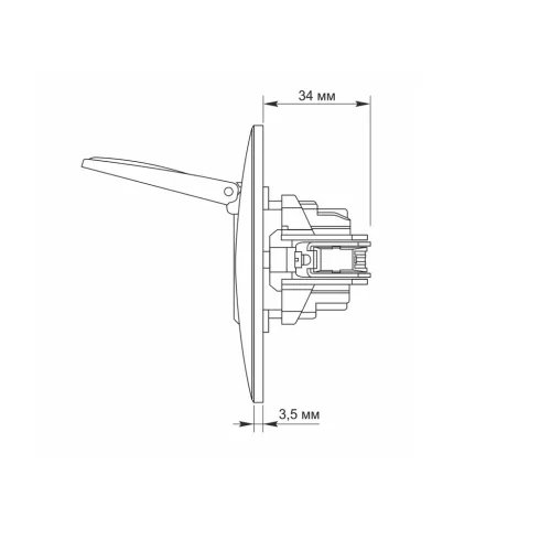 Single schuko socket with cover black graphite VIDEX BINERA