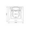 Single schuko socket with cover white VIDEX BINERA