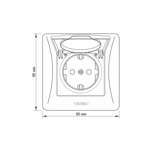 Single schuko socket with cover white VIDEX BINERA