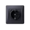 Single schuko socket with USB-A+USB-C black graphite VIDEX BINERA