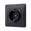 Single schuko socket with USB-A+USB-C black graphite VIDEX BINERA