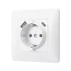 Single schuko socket with USB-A+USB-C white VIDEX BINERA