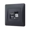 CAT6 socket single computer black graphite VIDEX BINERA
