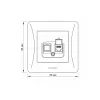 CAT6 socket single computer black graphite VIDEX BINERA