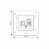CAT6 socket single computer white VIDEX BINERA