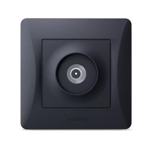 TV socket single black graphite VIDEX BINERA