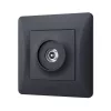 TV socket single black graphite VIDEX BINERA