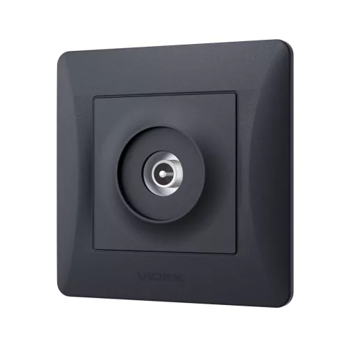 TV socket single black graphite VIDEX BINERA