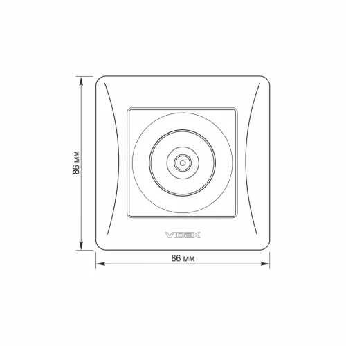 TV socket single white VIDEX BINERA