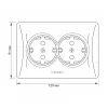 Double schuko socket black graphite VIDEX BINERA