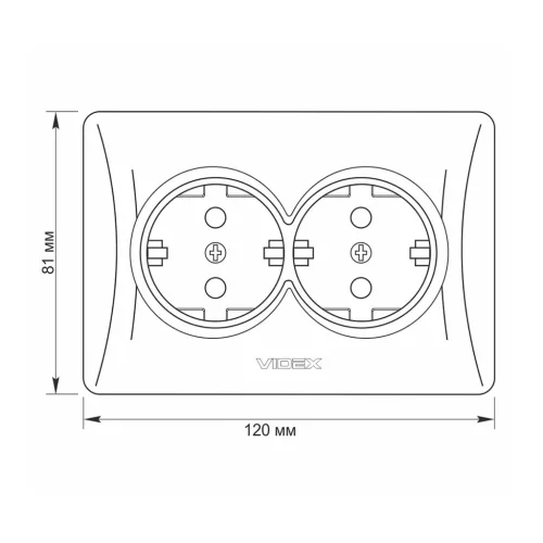 Double schuko socket black graphite VIDEX BINERA