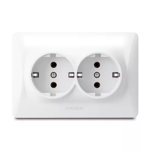 Double schuko socket white VIDEX BINERA