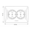 Double schuko socket white VIDEX BINERA