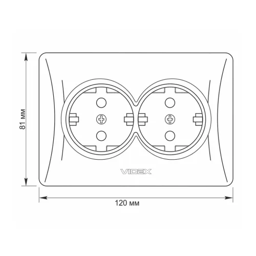 Double schuko socket white VIDEX BINERA