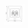 CAT6+CAT6 socket computer double black graphite VIDEX BINERA
