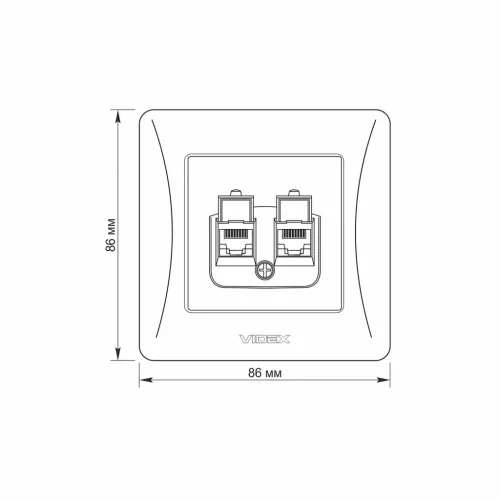 CAT6+CAT6 socket computer double black graphite VIDEX BINERA