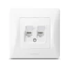 CAT6+CAT6 socket computer double white VIDEX BINERA