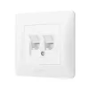 CAT6+CAT6 socket computer double white VIDEX BINERA