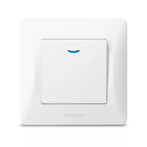 Switch 1 gang with LED backlight white VIDEX BINERA