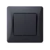 Switch 2 gang black graphite VIDEX BINERA