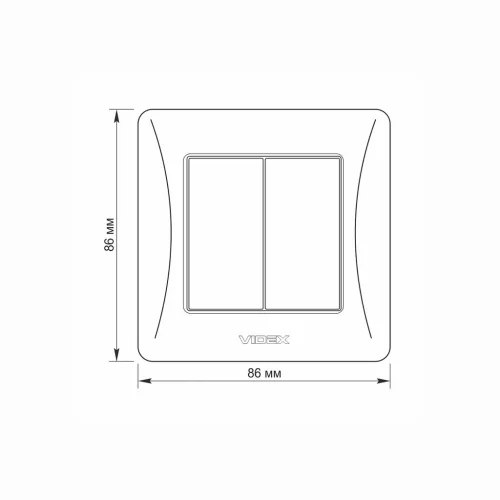 Switch 2 gang black graphite VIDEX BINERA