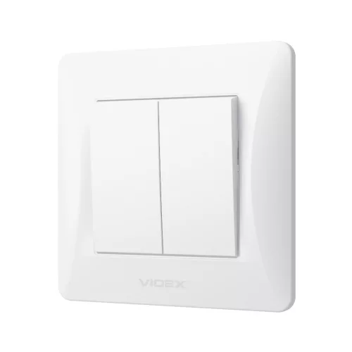 Switch 2 gang white VIDEX BINERA