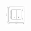 Switch 2 gang pass black graphite VIDEX BINERA