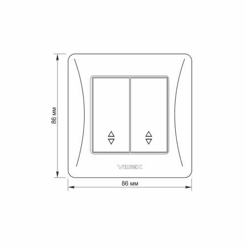 Switch 2 gang pass black graphite VIDEX BINERA