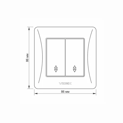 Switch 2 gang pass white VIDEX BINERA