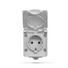 Single external Schuko socket IP65 gray VIDEX BINERA
