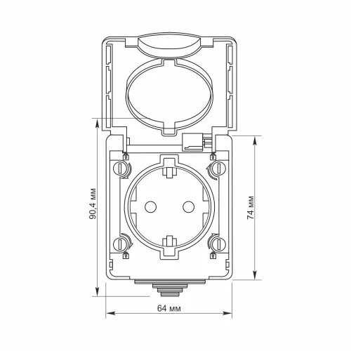 Single external Schuko socket IP65 gray VIDEX BINERA