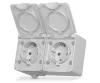 External double Schuko socket IP65 gray VIDEX BINERA