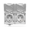 External double Schuko socket IP65 gray VIDEX BINERA