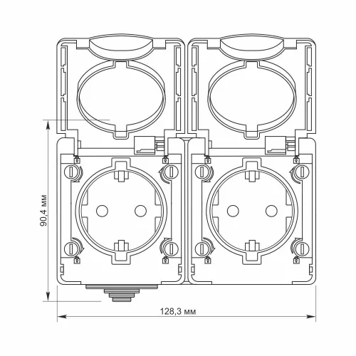 External double Schuko socket IP65 gray VIDEX BINERA
