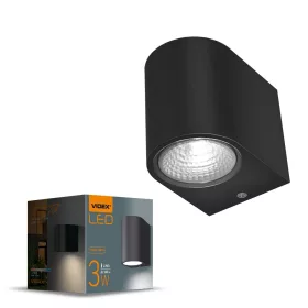 Facade luminaire VIDEX-3W-PELLE-BLACK