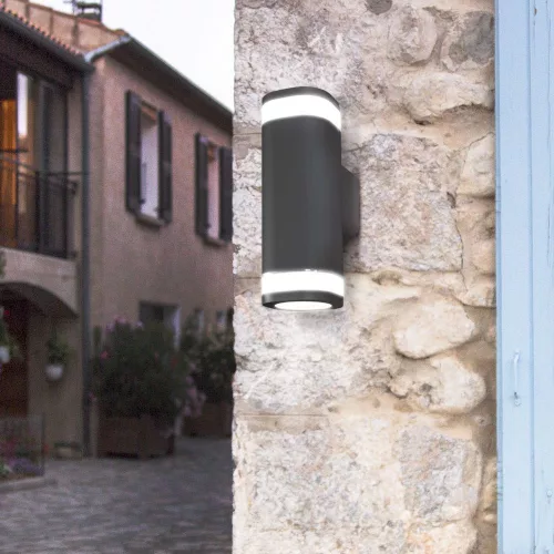 Facade double-sided luminaire VIDEX-2XGU10-BRUNO-GRAY